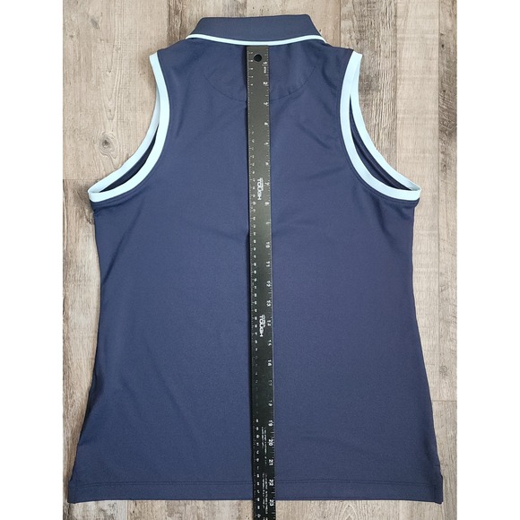 Peter Millar Sleeveless Polo Women Small Navy Blue Quarter Zip UPF 50 Golf Top - Picture 3 of 5